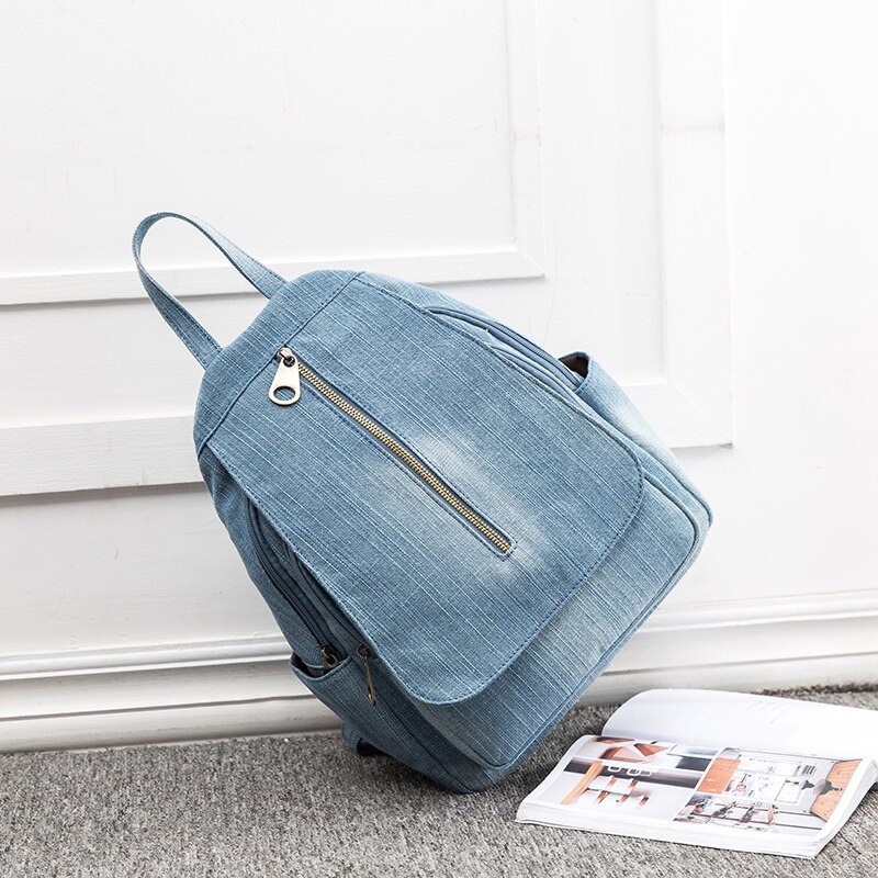 Rdywbu Blu Denim Tela di Canapa Dello Zaino Pacchetto Del Sacchetto di Grande Capacità Sacchetto di Scuola Delle Donne di Alta Qualità Dei Jeans Borsa Da Viaggio Zaino Zaino B755