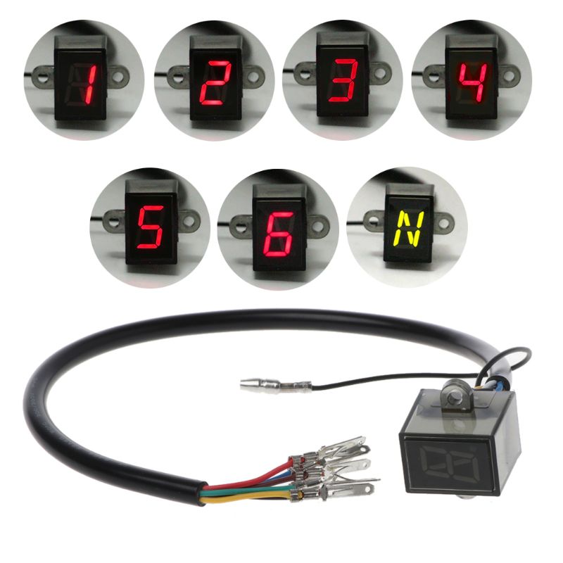 6-Speed Display Motor Gear Indicator Digital Waterproof Indication Universal Off-Road Motocross Light Neutral Spare Parts For