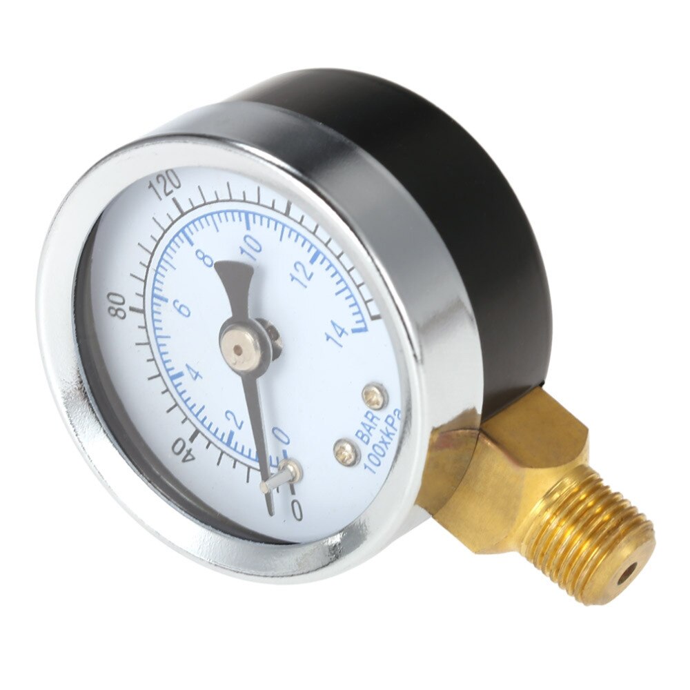 Mini manómetro de 0-200psi 0-14Bar, medidor de presión de compresor de aire con Dial, medidor de presión hidráulica, medidor de doble escala, montaje lateral
