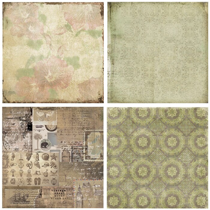 24pcs 6" Single-side attraciive time pattern papercraft art paper handmade scrapbooking kit set books