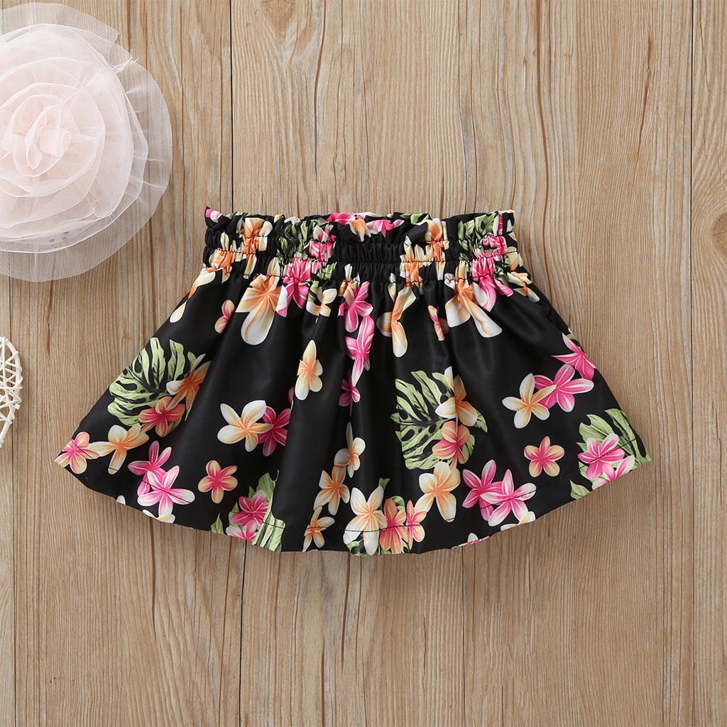 Summer Girls Skirt Toddler Baby Kids Girls Elastic Floral Tutu Skirt Clothes Kids Pettiskirt Princess Skirt Vestido