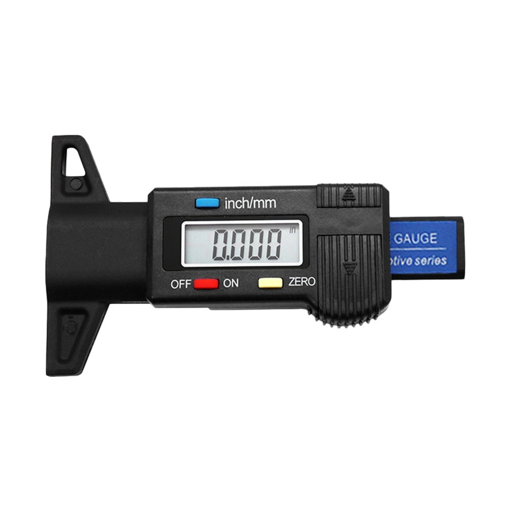 Comprobador de profundidad Digital para neumático de coche 0-25mm Profundidad del dibujo del neumático calibrador medidor calibrador de herramienta de medición pantalla LCD Medición de neumáticos