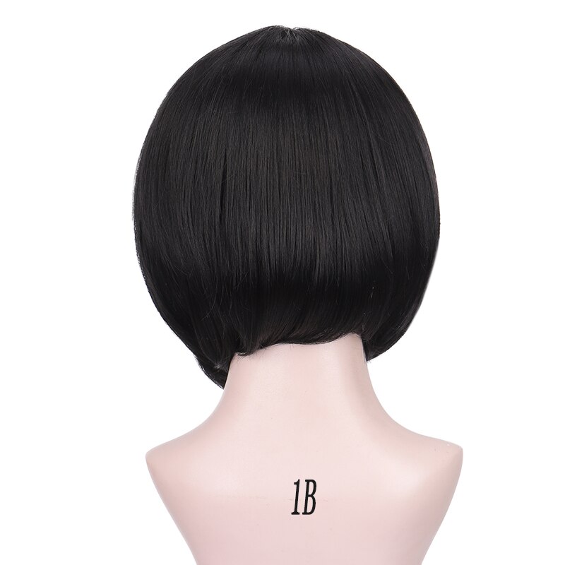 Aoosoo blonder foran syntetiske parykker omber 30/27 korte lige sidedele syntetiske dameparykker varmebestandige hele parykker 11 tommer: #1b