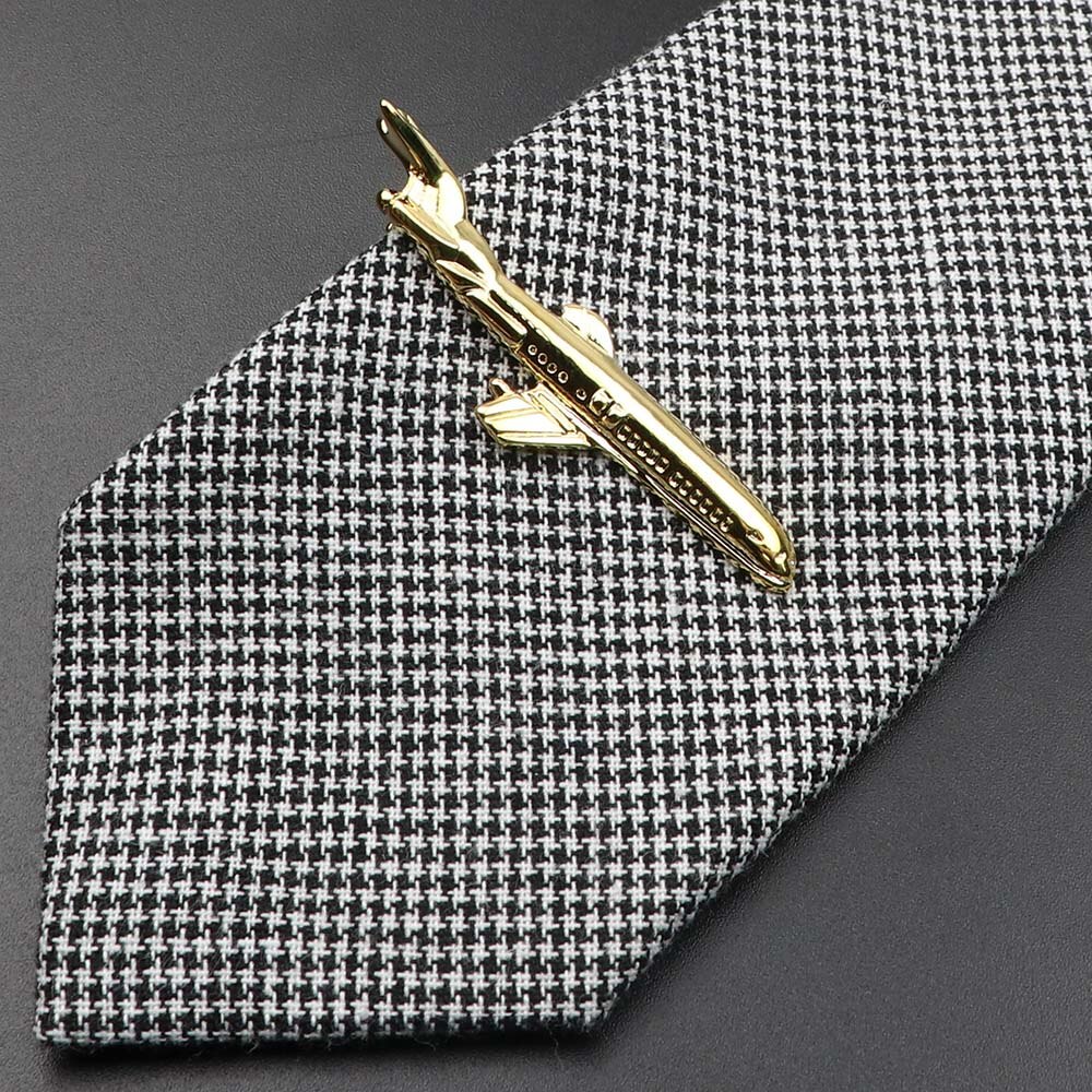 1 Piece Chrome Stainless Tie Clips Guitar lizard Dinosaur Bird Sword Pen Shape Tie Clip for Men Necktie Clips Pin For Mens: 8