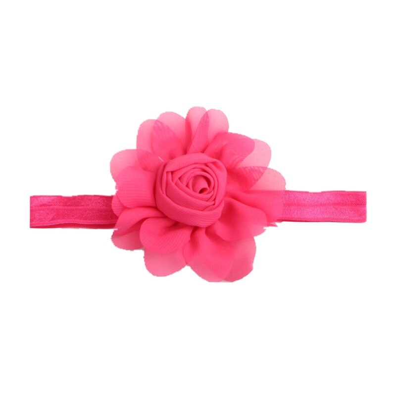 1pc einfarbig Baby mädchen haarband stirnband blume haar Band Rose Chiffon haarband freundlicher haar Band haar zubehör: Rot