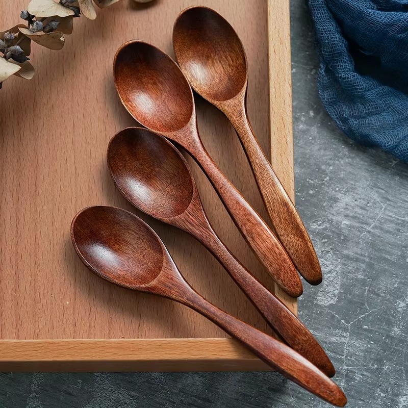 Cuillère en bois vaisselle en bois cuillère Anti-brûlure thé café cuillères à remuer cuisine ustensile de cuisine outil soupe cuillère à café Cucharas