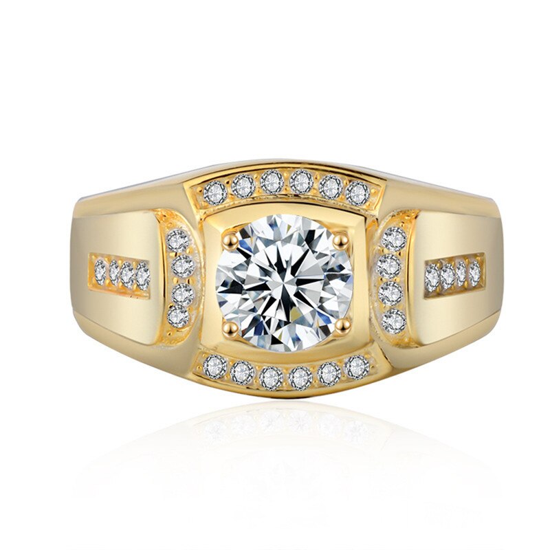 Taille 7 8 9 10 11 12 13 acier inoxydable hommes anneau marié mariage fiançailles amour promesse anneau affaires bijoux R5: 10 / gold color