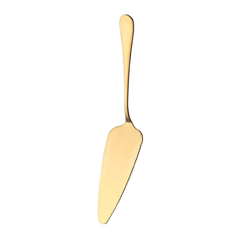 Rustfritt stål trekantet gyllentannet kakespade pizza spade ostspade kakestålkniv: B