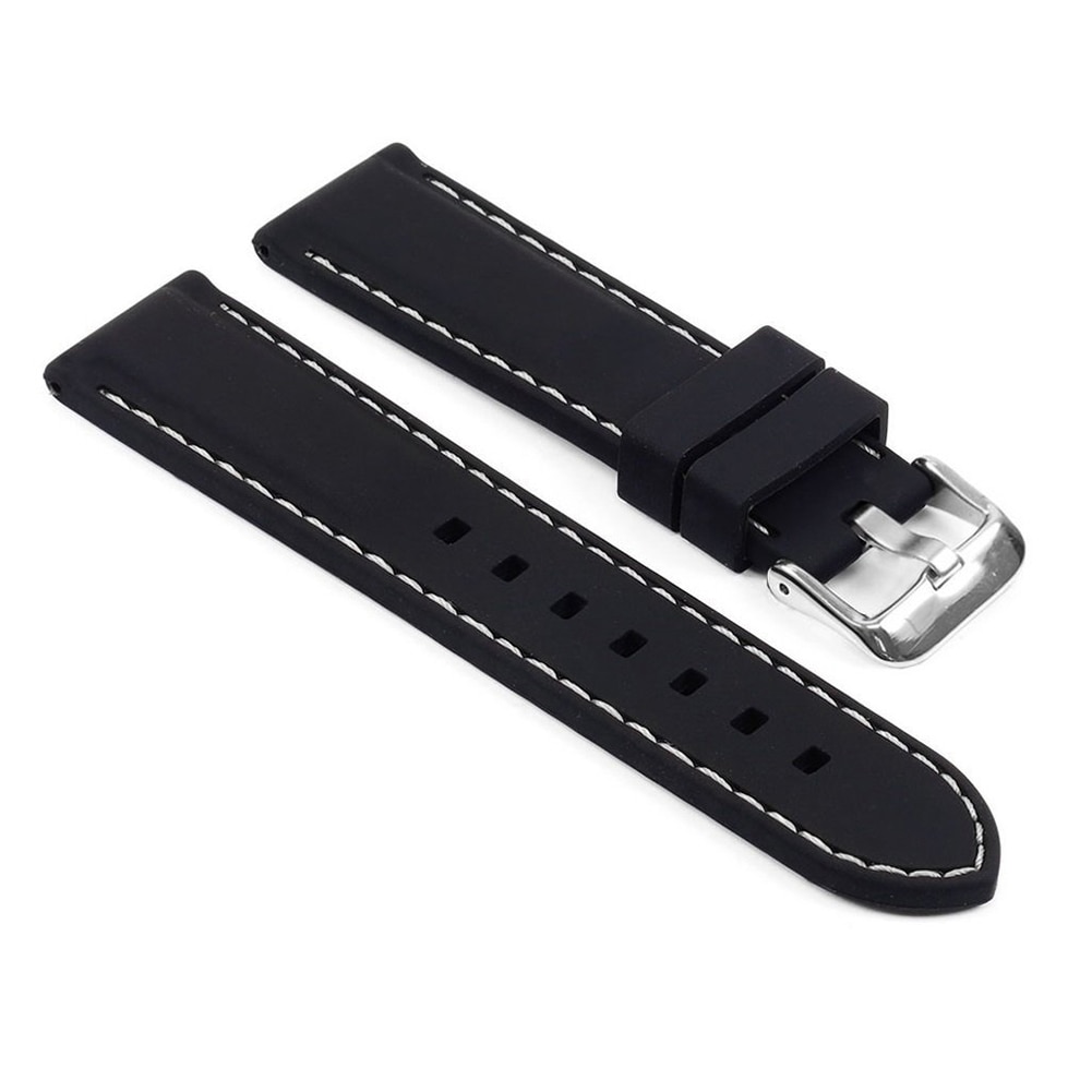 18mm-24mm bredde myk silikon klokkerem spenne klokkerem erstatning armbånd klokkerem