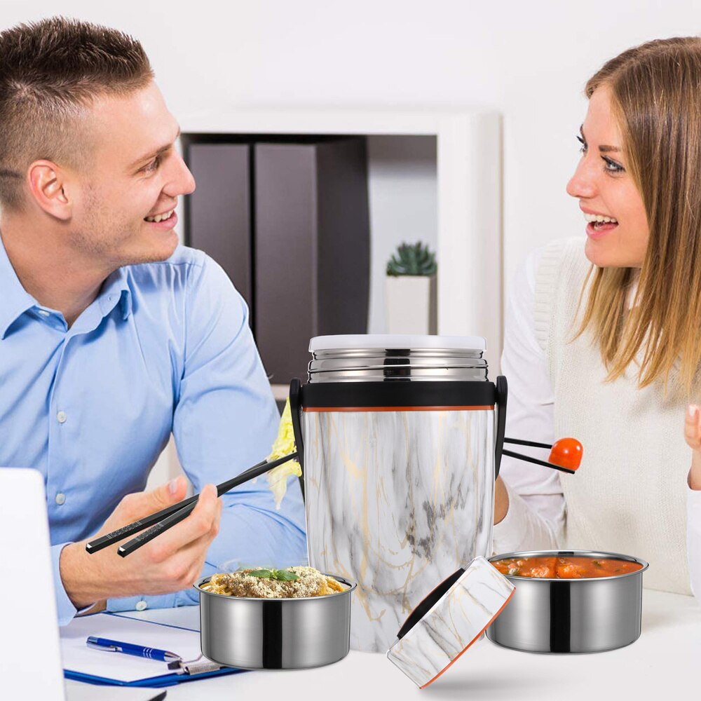 1Pc Thermal Insulation Sealed Lunchbox Stainless Steel Bento Box