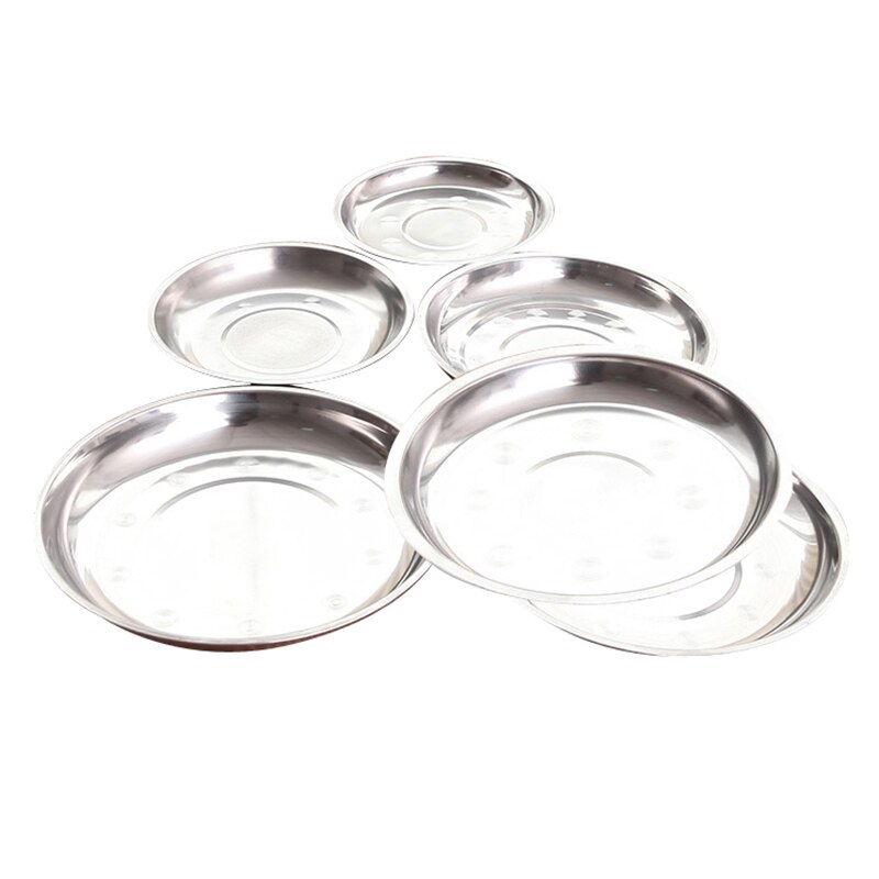 5pcs/set Stainless Steel Plate Feeding Dish Anti Tableware