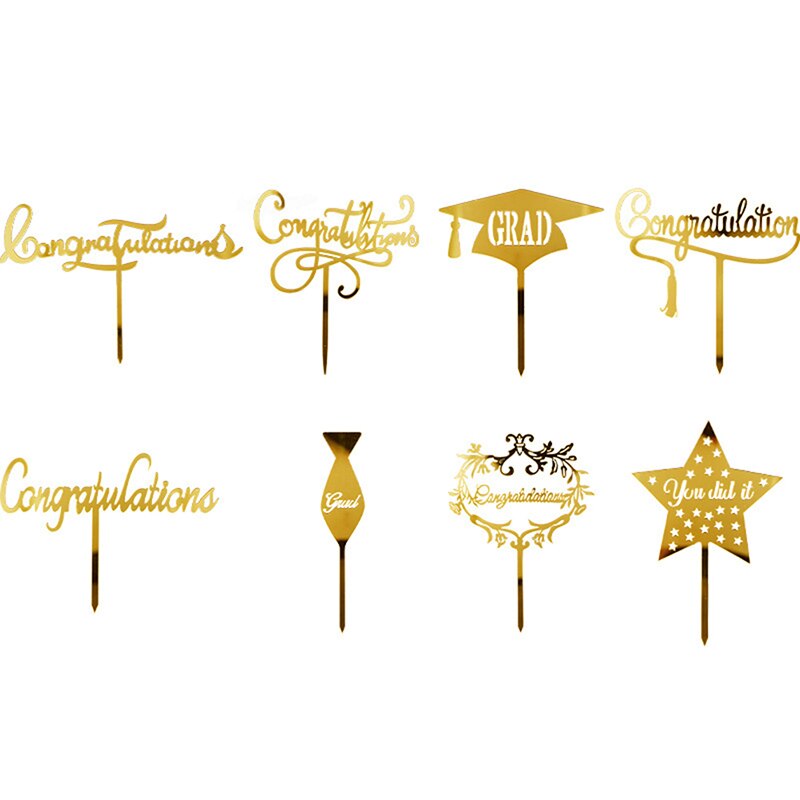 Gold Congratulations You Did It Grad Cake Topper Graduation Celebration Decor