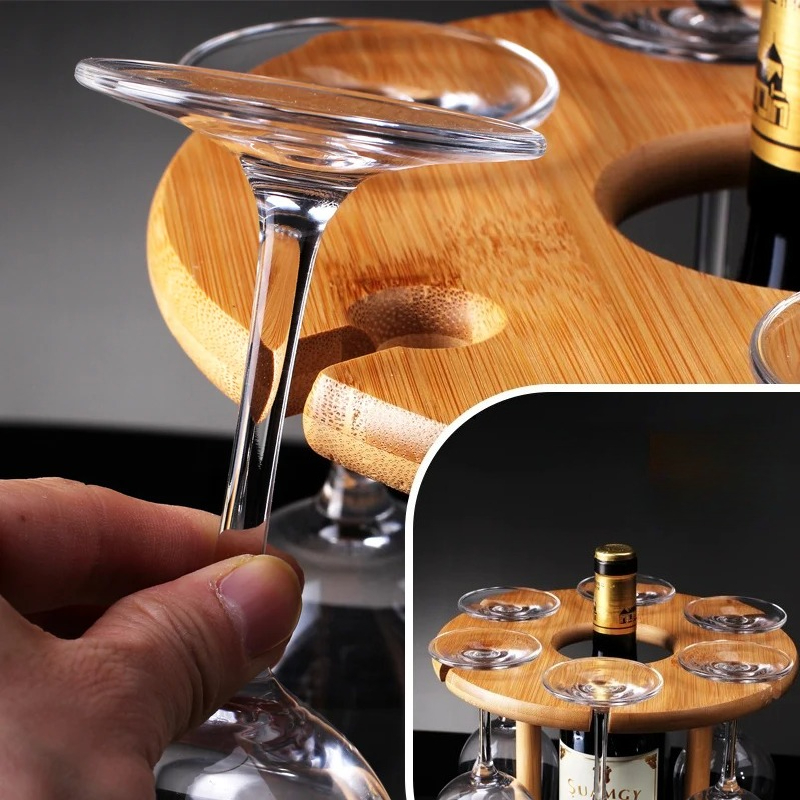 Bamboe Wijnrek Houder Hangende Beker Cup Organizer Water Cup Opslag Plank voor Bar Wijnfles Opslag Oplossing