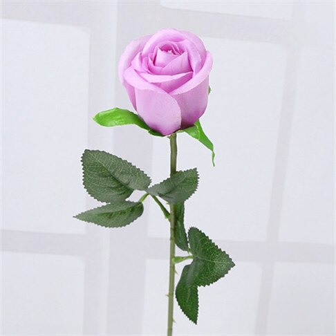 Gul ægte touch rose kunstige silke blomster blomster dekorative blomster hjem eller jul fest dekoration bryllup dekoration: Lys lilla