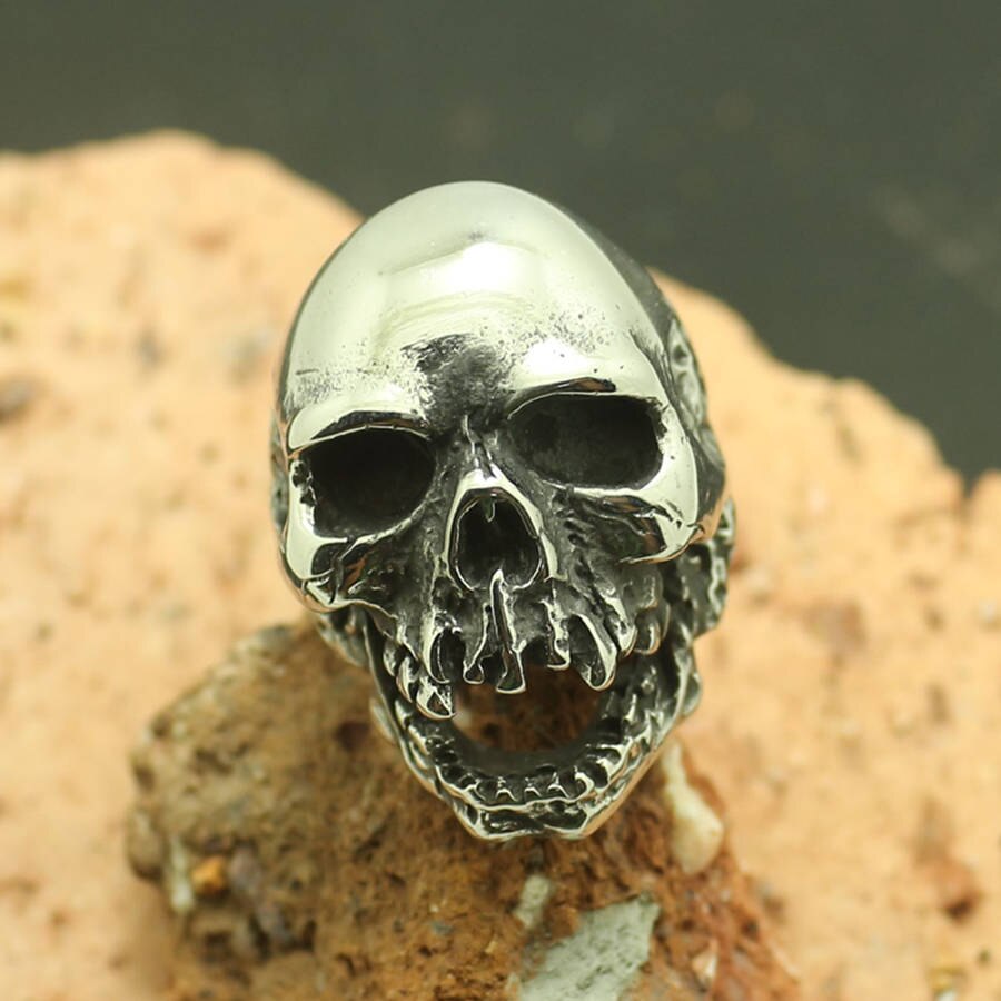 316L Stainless Steel Cool Evil Demon Skull Ring