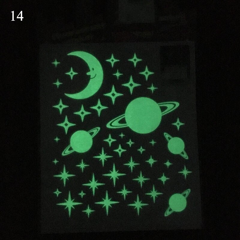 Fluorescent Stickers Wall Stickers Circular Glow Dormitory Luminous Children's Room Star Stickers DIY Classic Home Decoration: 14