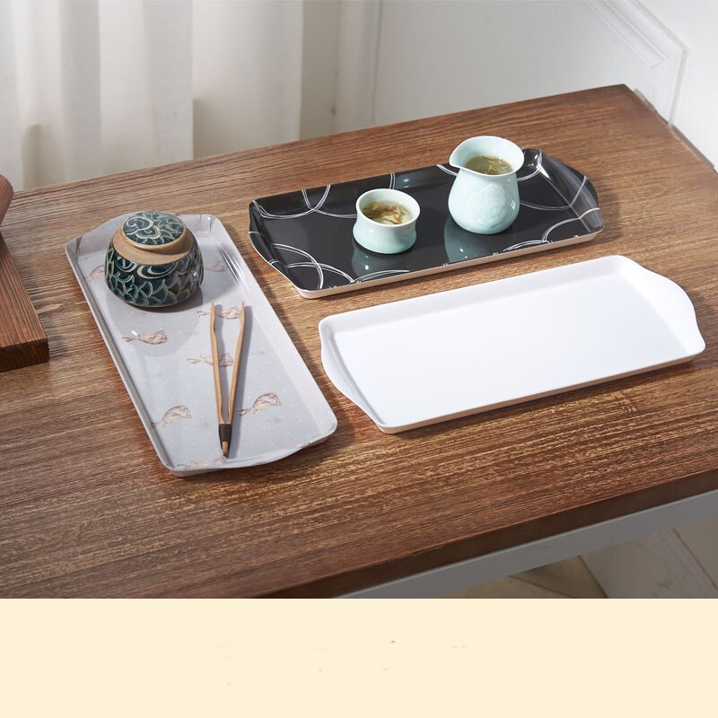 Lade lange strip water fles water cup smalle rechthoekige theeblad lade plastic melamine creatieve Q18