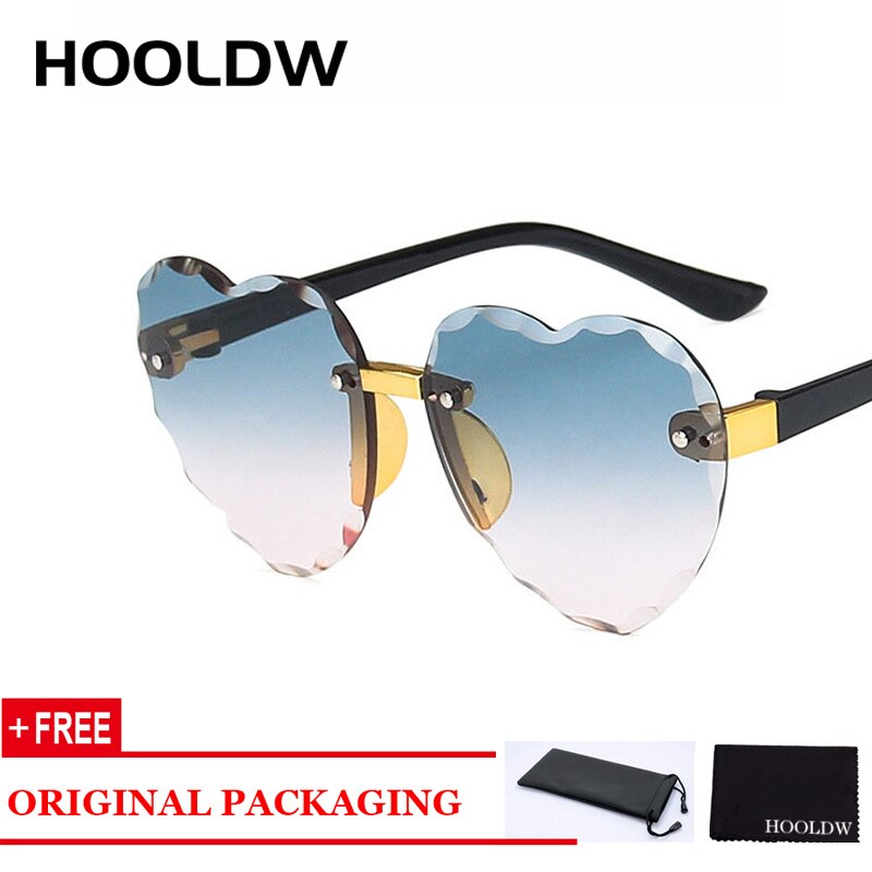 Warblade hjerte kantløse låve solbriller kjærlighet form låve solbriller takrenne jenter reise  uv400 briller oculos de sol