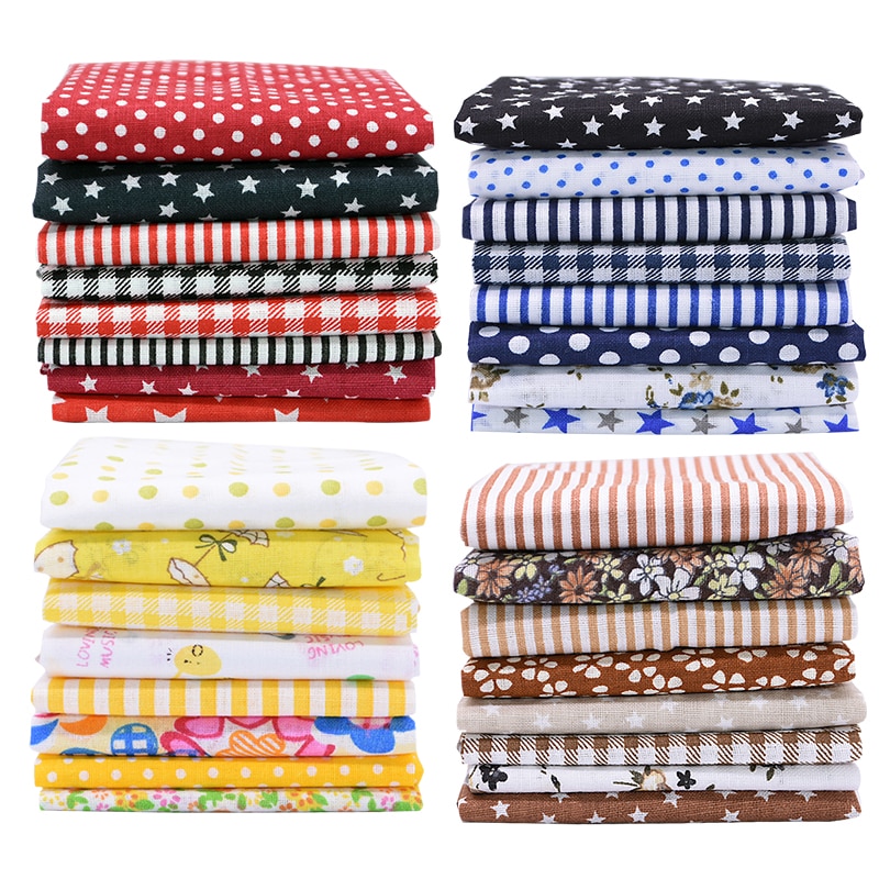 8Pcs/set 25*25cm Mixed Style Floral Print Handmade Fabric Patchwork Fabric Cotton For DIY Sewing Craft Sewing Quilting Fabrics