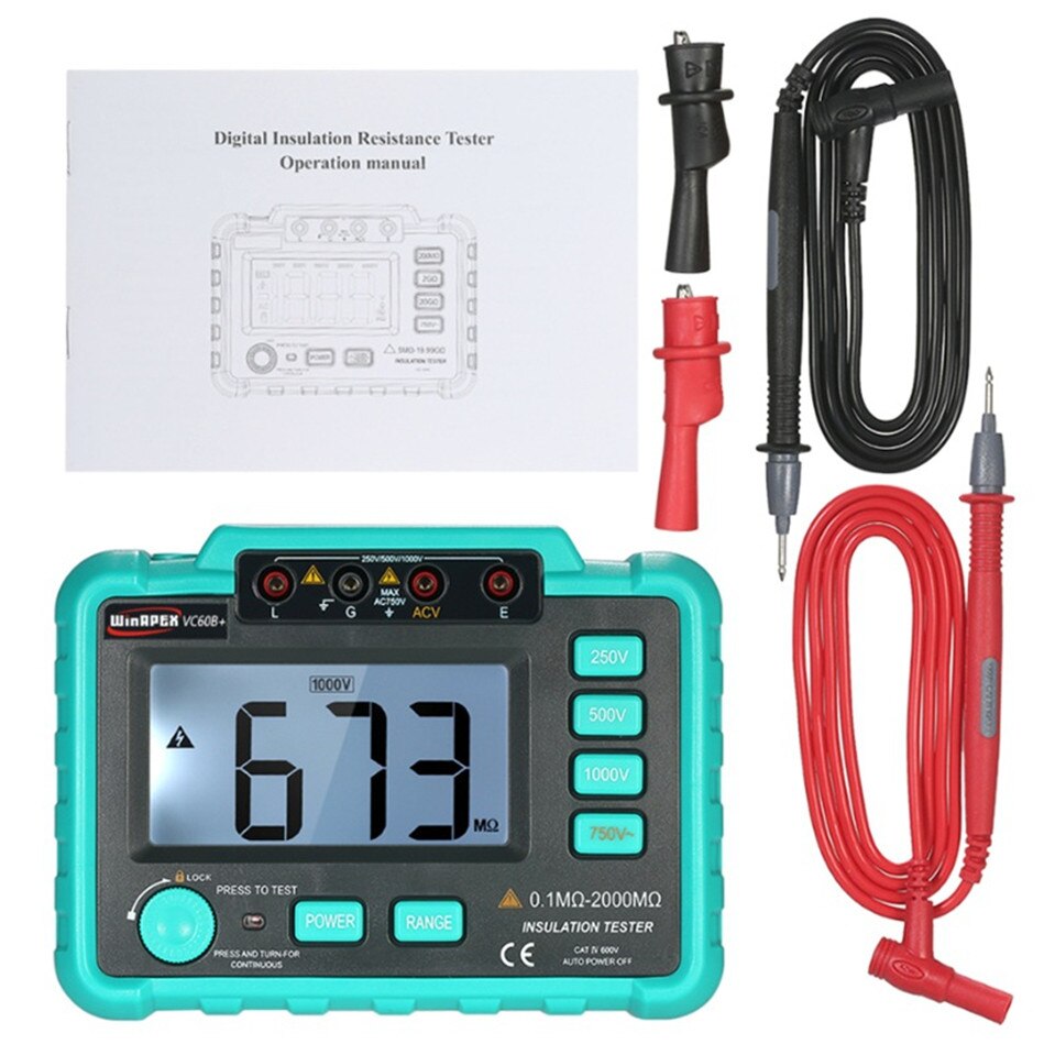 VC60B 1000V megger insulation tester megohmmeter ohm tester insInsulation Resistance Tester Meters multimeter