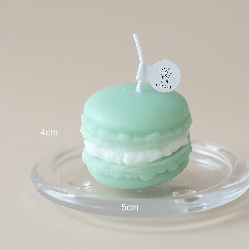 Velas perfumadas de cera hechas a mano para decoración de dormitorio, macarrones, accesorios para fiestas, de cumpleaños: Verde