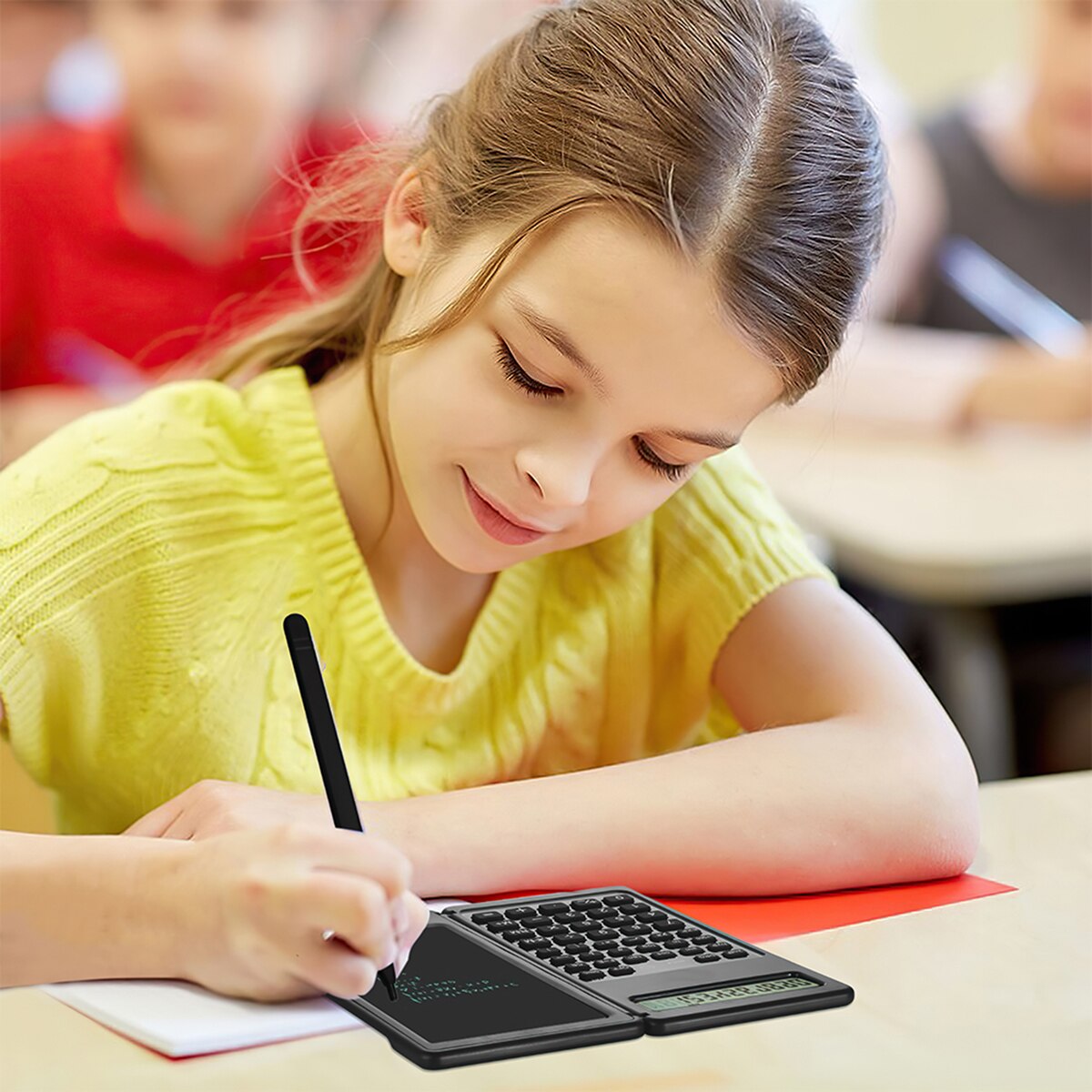 Smart Calculator Foldable Calculator With 6 Inch LCD Tablet Digital Drawing Pad Stylus Pen Erase Button Lock Function