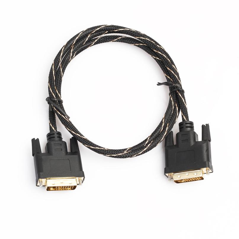 HL LCD Digital Monitor DVI D To DVI-D Gold Male 24+1 Pin Dual Link TV Cable For TFT MAY15E22
