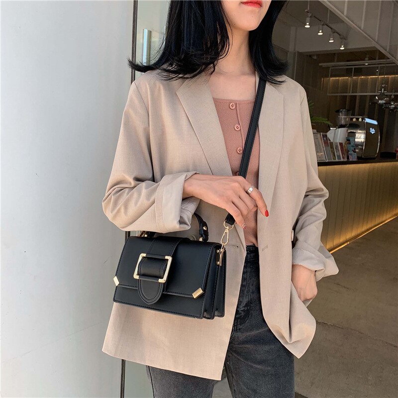 Woman Shoulder Bag PU Leather Youth Ladies Small Square Crossbody Bag Female Daily Messenger Bag Lady Handbags