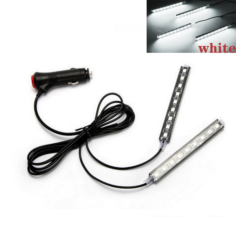 Auto Umgebungs licht Hintergrund beleuchtung Umgebungs stimmung Fuß licht LED-Streifen Auto Atmosphäbetreffend Beleuchtung LED Innen Auto Dekoration Zubehör: 4300 Karat Weiß gelb