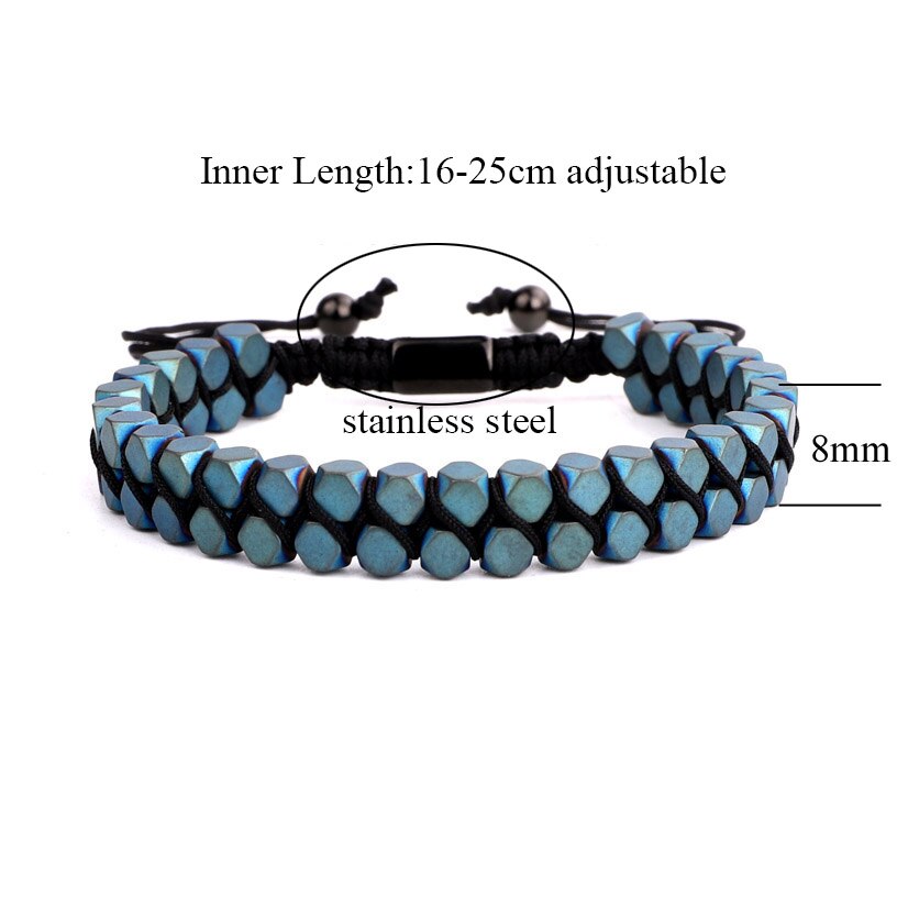 Mannen Armband Bead Hematiet Handcraft Mannen Vrouwen Sieraden Macrame Armband