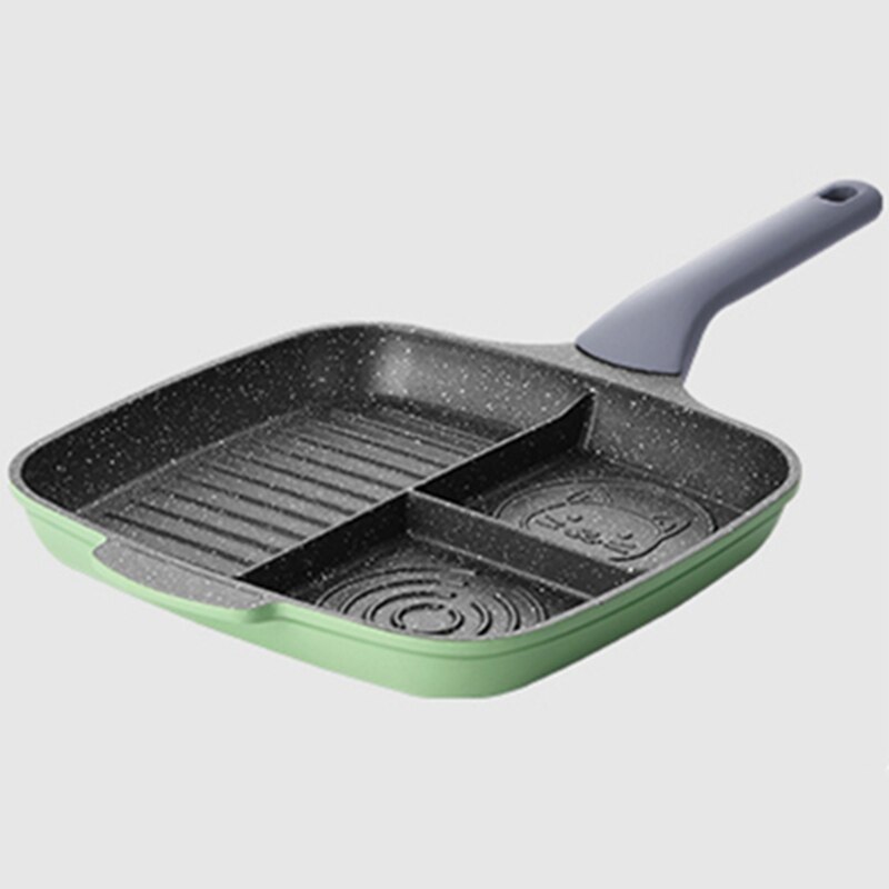 Patelnia 3 sekcja posiłek patelnia stek patelnia dzielona Nonstick śniadanie smażenie misa na grilla blacha robić pieczenia patelnia śniadaniowa