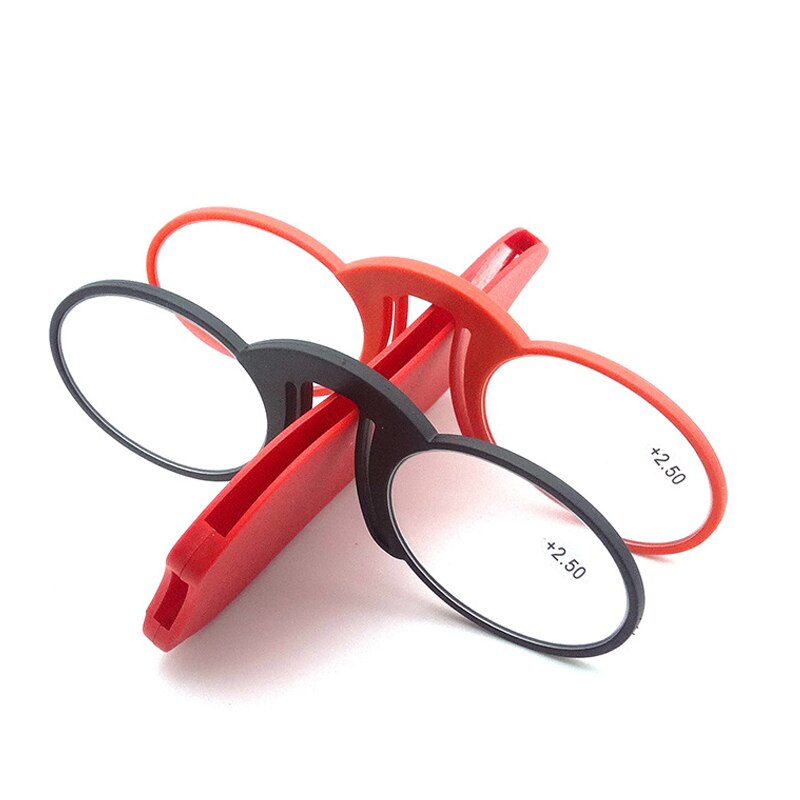 Mini Tragbare Nase Clip Lesebrille Männer Frauen Brieftasche Reader TR Lesebrille mit Fall + 1,0 Zu + 3,0