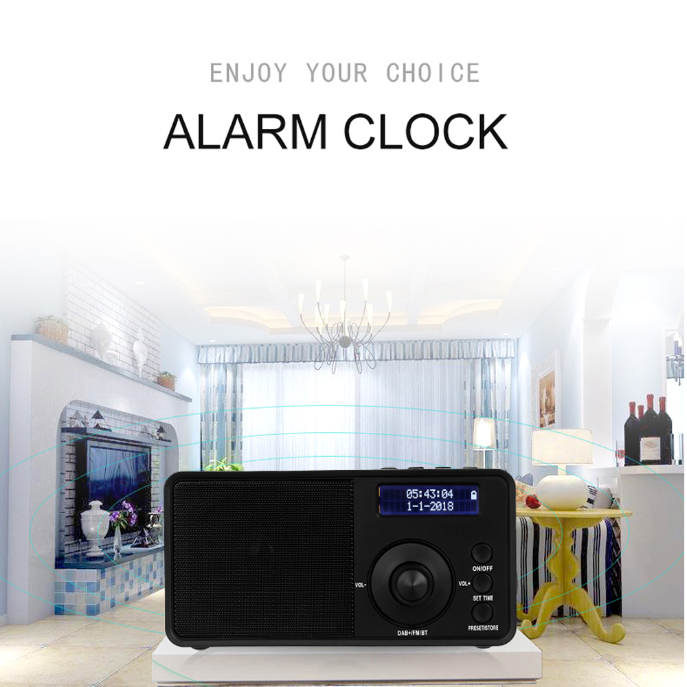 DAB DAB + FM Digitale Radio Receiver Draagbare Bluetooth Speaker Wekker Grote Power Luidspreker met Lcd-scherm