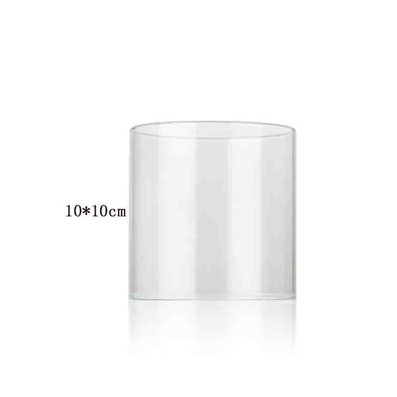 Hurricane Candle Holder with plate Glass Open Ended Glass Bottomless Cylindrical Glass Lamp Shade of Dia10cm 10/15/20cm Height: Dia 10x10cm height