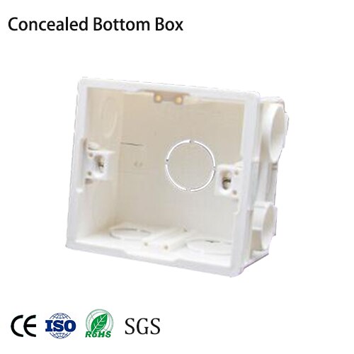 86*86mm Glass Panel EU Stopcontact met 2.1A 2 USB Poorten Opladen, 16A 2100mA Elektrische Stopcontact: Embedded bottom box