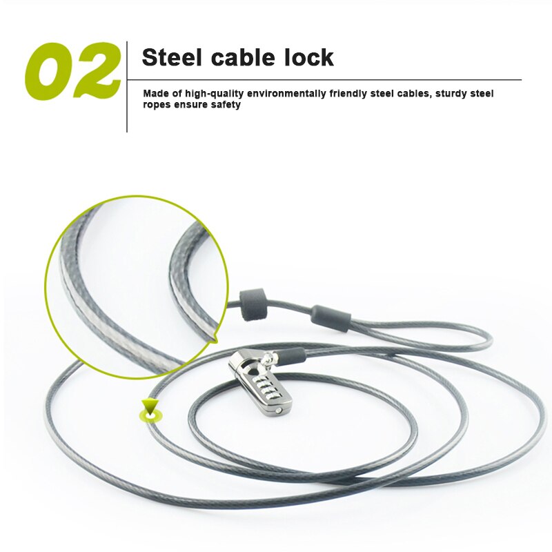 Notebook Laptop Combination Lock Security Cable 4 Digit Password Protections Anti Theft Device GK99