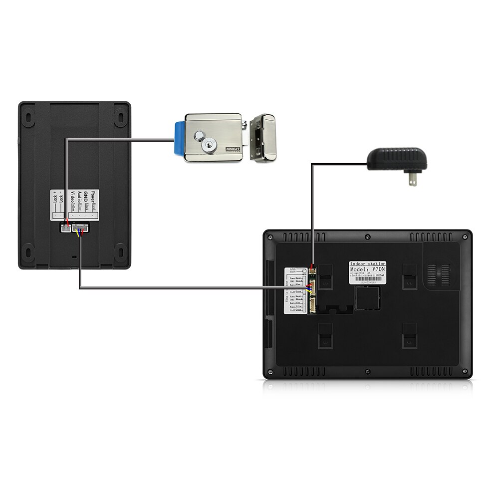 Dørtelefonkameraer til 4 -leder kabel kablet video dørtelefon intercom indgangssystem