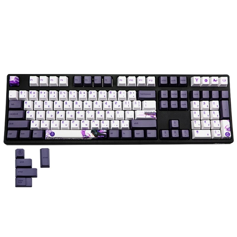 113 klawisze fioletowy Datang Keycap PBT sublimacji klawisze profil OEM klawiatura mechaniczna Keycap chińnarty styl GK61 GK64