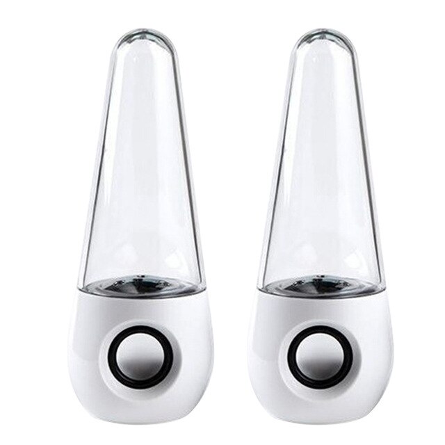 LED Licht Wasser Tanzen Lautsprecher Brunnen Lautsprecher HIFI Stereo SoundBox 3D umgeben Lautsprecher Für PC Telefon Tablette-Spiel-Spieler: Weiß