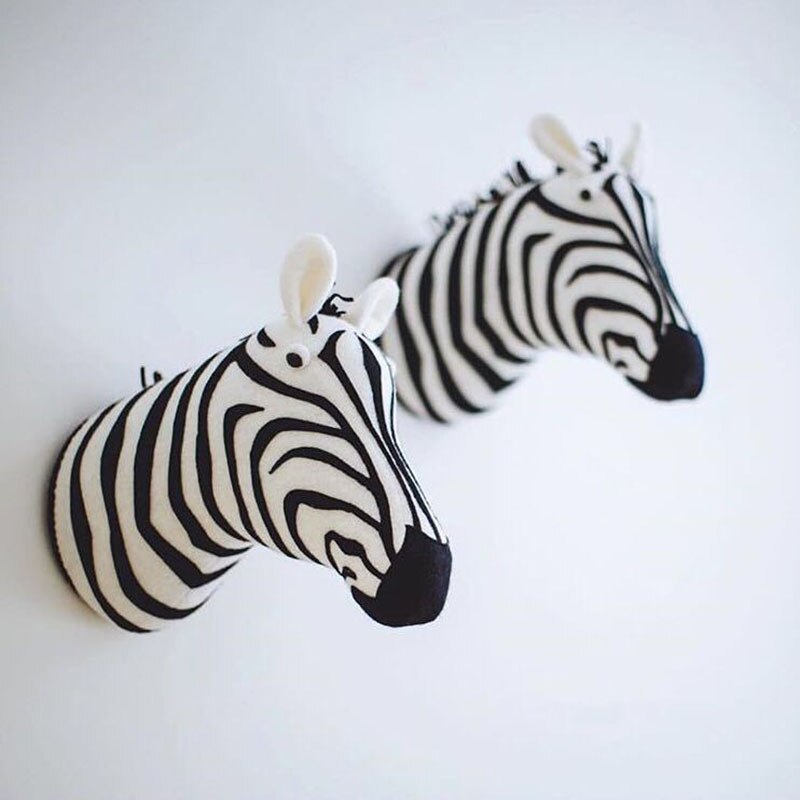 Zèbre/éléphant/girafe 3D Animal tête montage mural enfants jouets en peluche enfants chambre mur décoration de la maison accessoires d'anniversaire