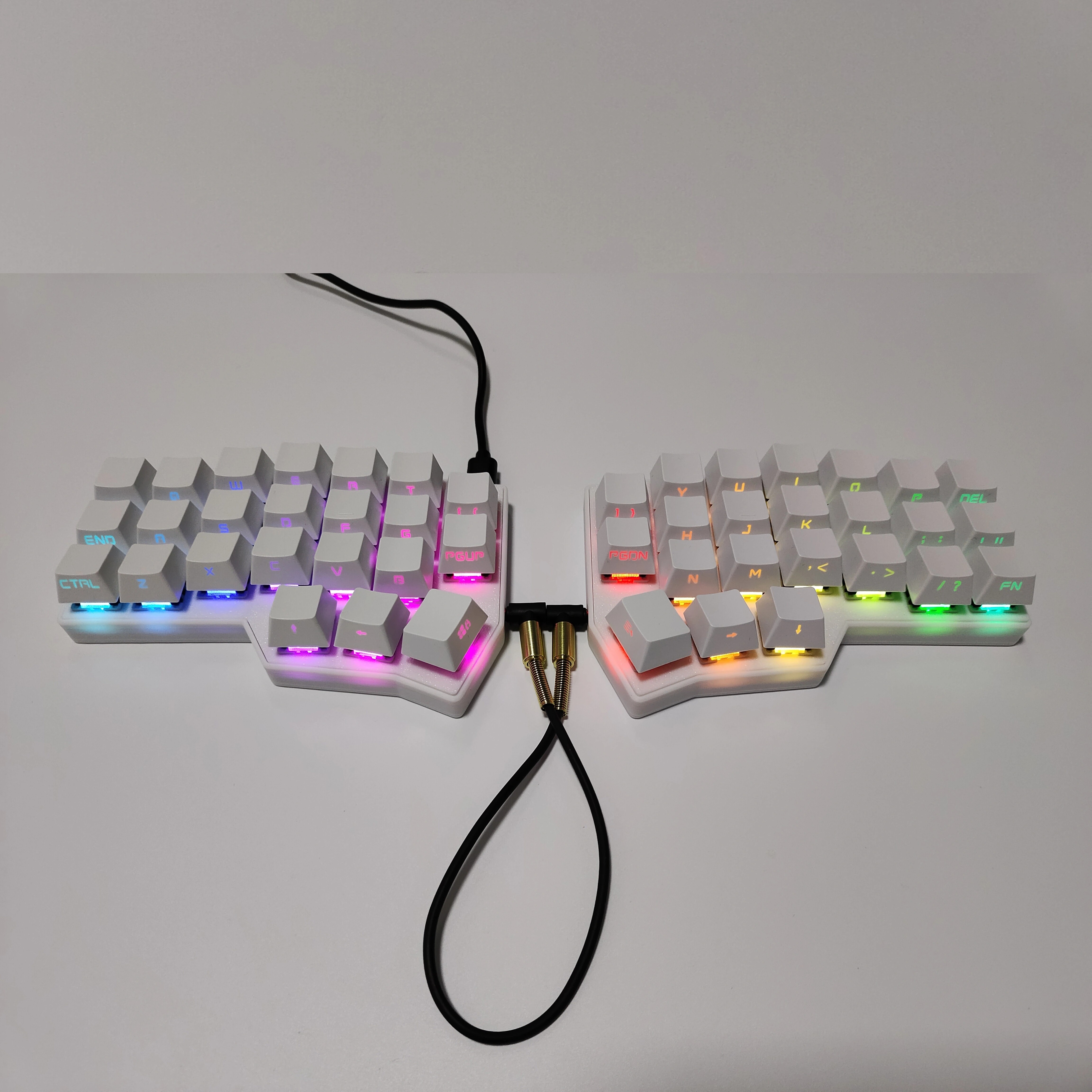 Corne crkbd  v4.1 -delat tangentbord trådbundet rgb-byte anpassat stöd qmk/via corne  v4.1 -delat tangentbordskit för pc-tillbehör