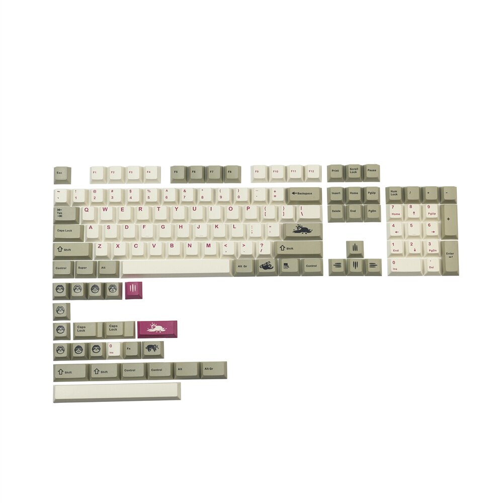 127 Keys Keycaps GMK Sloth PBT Keycaps Cherry Profile DYE-Sublimation For Mechanical Keyboard GK61 64 68 84 87 96 104 108: Default Title