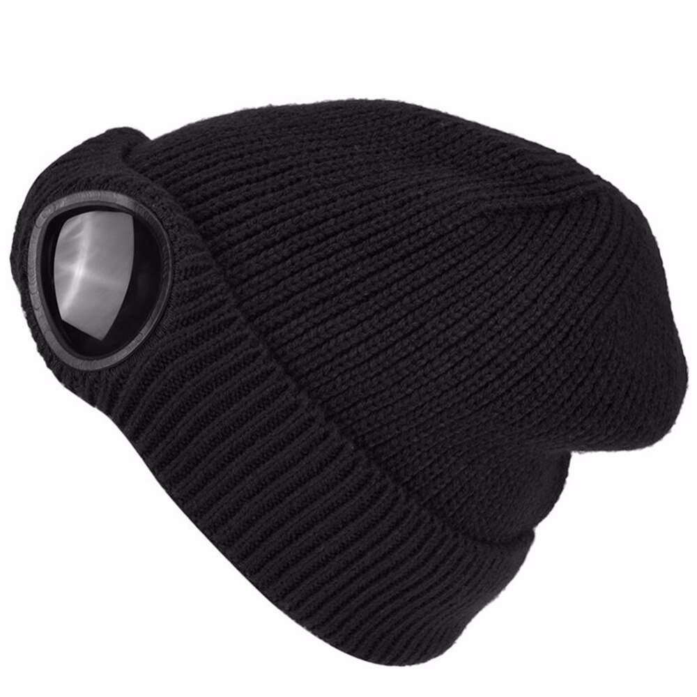 SYi Qarce Solid Colors Winter Knitted Caps Skullies Beanies Cap for Women Men's Double Removable Glasses Cap NM137-39