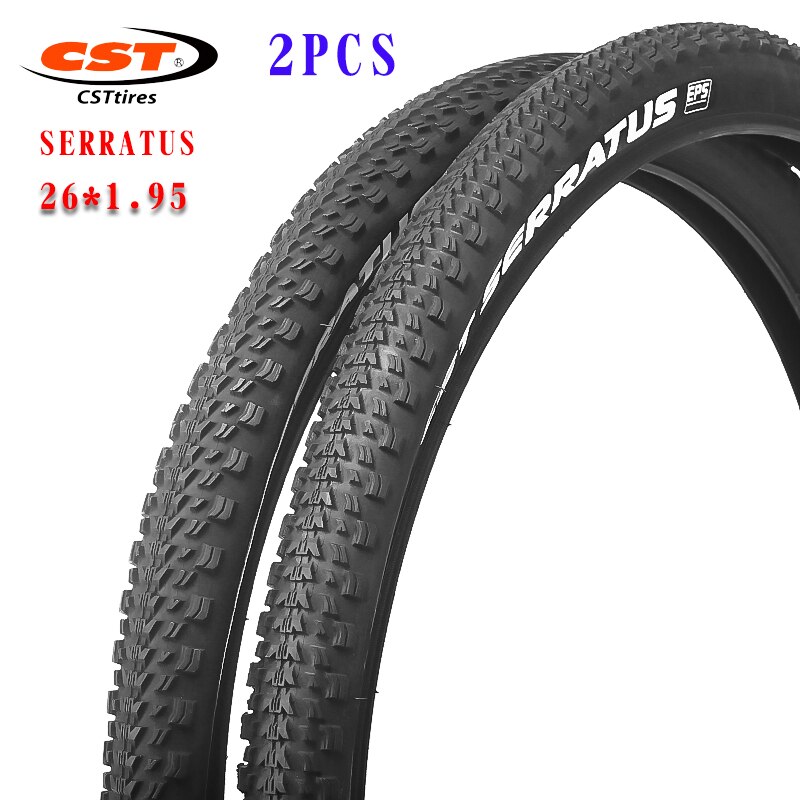 CST Serratus-neumático de bicicleta de montaña C1955, 26, 27,5 pulgadas, alambre de acero EPS resistente a puñaladas, 26x1,95, 27,5x1,95, 60TPI: 26X1.95  2PCS