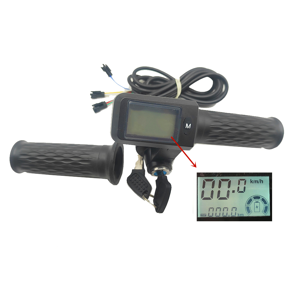 24V 36V 48V 60V 72V Acelerador de scooter de bicicleta elétrica Display LCD Mostrar velocidade e quilometragem e energia da bateria: Default Title
