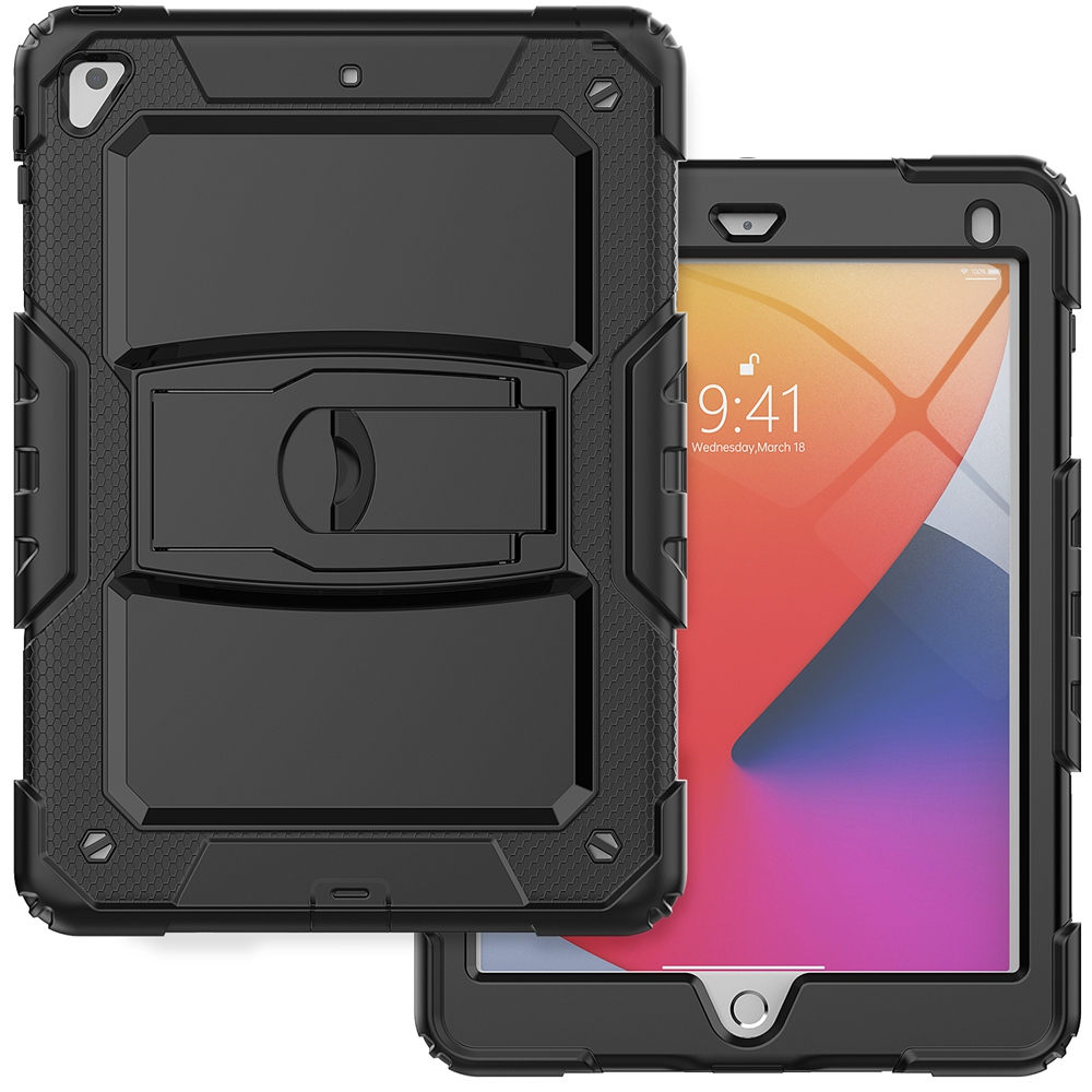 For Apple iPad 9.7 Air 2 Pro 9.7 A1566 A1822 A1893 Case Kids Safe Silicon PC Hybrid Shockproof Stand Tablet Cover: Blue