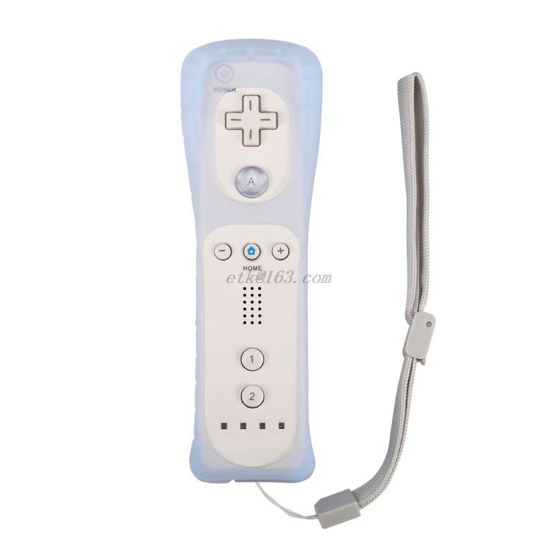 Bezprzewodowy Gamepad z Silikonowym Pokrowcem do Kontrolera Wii Joystick: Biały