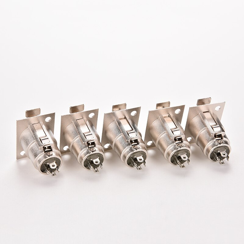 3- pins xlr-connector, vrouwelijke jack-aansluiting, paneelgemonteerd chassis, vierkante metalen behuizing