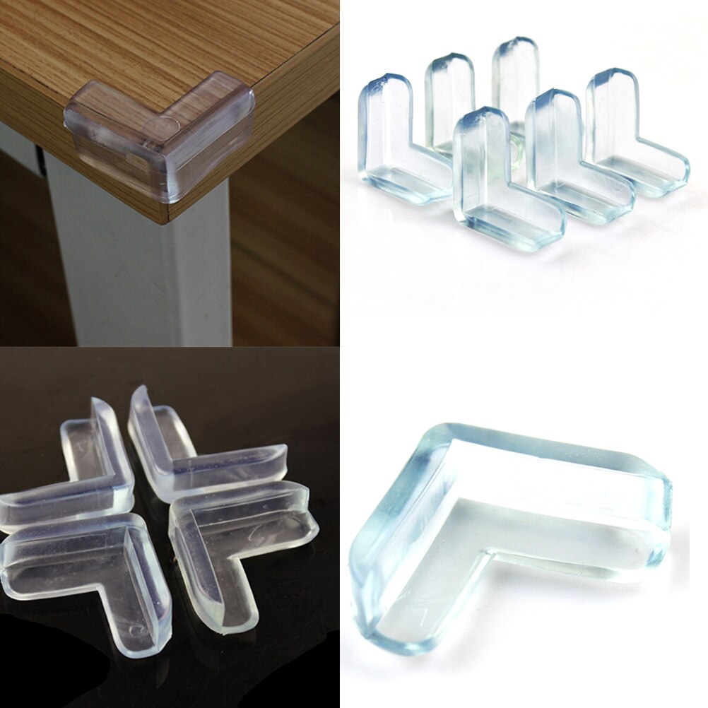 4pcs Baby Safety Silicone Transparent Protector Table Corner Kids For Protection Pvc Soft Anti-collision Guards