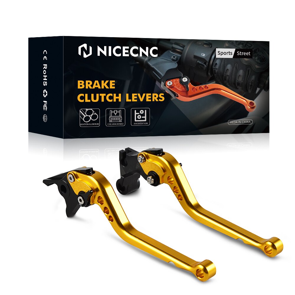 Alavanca de freio e embreagem para motocicleta, para kawasaki z900, z650, z 650, versys 650, versys 1000, ninja 650r/tablete vulcan/s 650cc: gold long